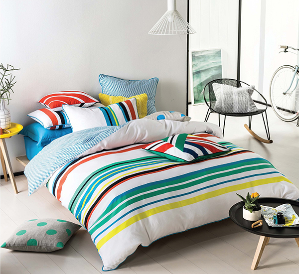 100% Cotton Yarn Dyed Ottoman Stripe Duvet Cover Set
