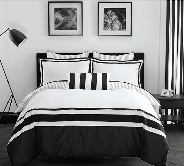100% Cotton Plain Dyed Pleated Duvet Cover Set