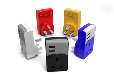 BLOCK - 3.1A Dual USB Charger with UK 13A AC Outlet