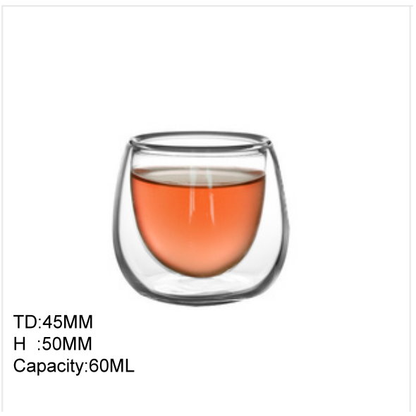 110ml double wall glass coffee cup