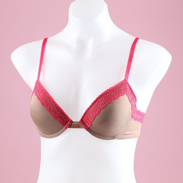 Solid Microfiber with Lace Bra