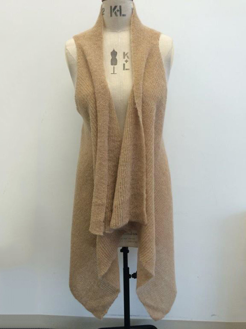 Ladies' mohair yarn shaker rib waistcoat