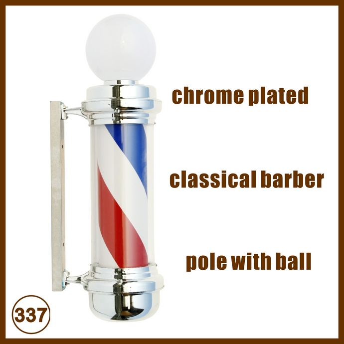 Chrome Plated Two Light Classical Barber Pole