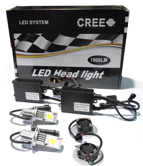 Led Car Cree Head Light Kit H7-50w/1800lm X2pcs
