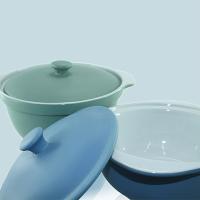 Stoneware Casserole with Lid, 47ST908(Green Color) 47SB142(Blue Color)