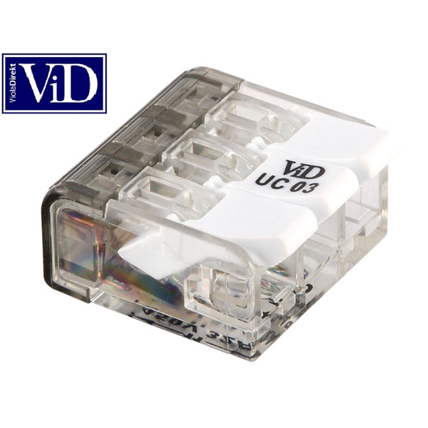 Pushwire Junction Connector, Easy-Wiring of ALL Conductors, Flexible/Fine-Stranded/Solid/Rigid