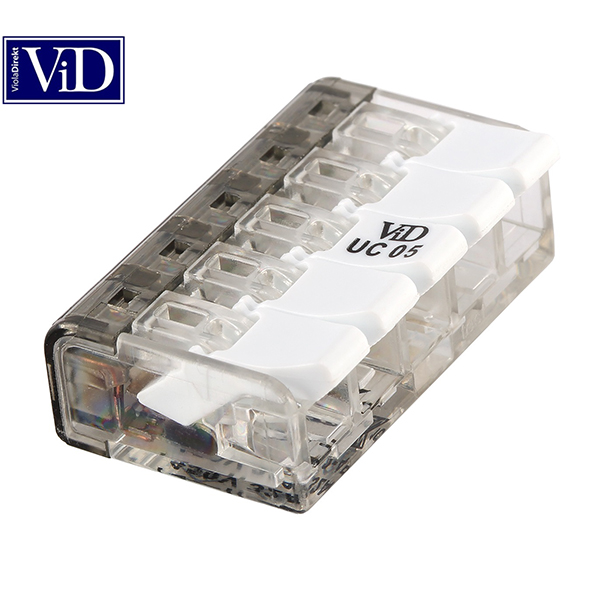 Pushwire Junction Connector, Easy-Wiring of ALL Conductors, Flexible/Fine-Stranded/Solid/Rigid