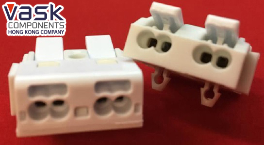 SUPER-MINI(only 10mm thick), Luminaire Pushwire Connector, 2 SIDES with  inchesPress Release Button inches
