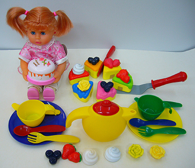 Chop Chop Cutting Rainbow Birthday Cake Set with Singing & Moving Doll