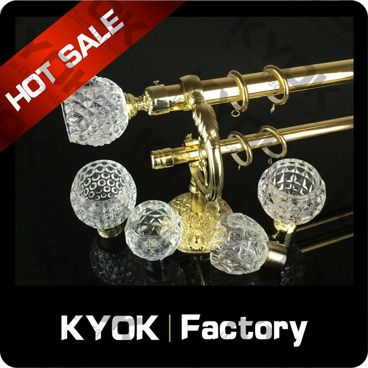 KYOK wrought iron curtain rod finials and end cap, bronze curtain finials painting finish home decor