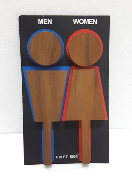 Wooden Toilet Sign