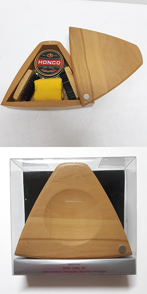 Wooden Shoe Shine Kit