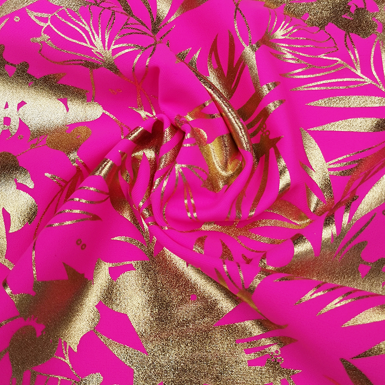 200gsm foil printing bacterial inhibition custom printed polyamides bikini fabric