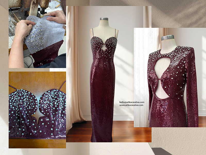 Sequins Gowns with Diamonte Embellishment