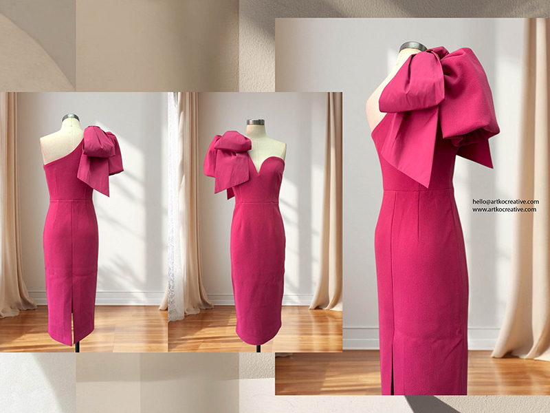 Modern One-shoulder Bow Midi