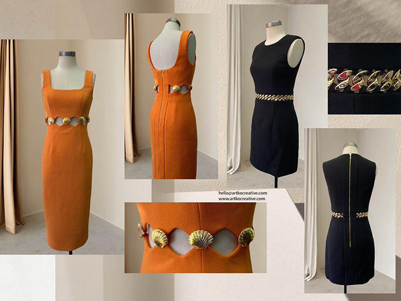 Hardware Trim Embellished Dresses