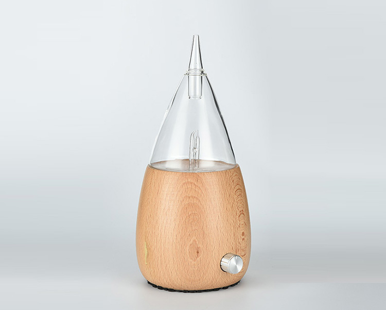 Waterless wood base aroma diffuser/nebulizer