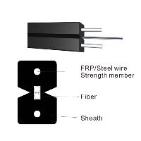 Ftth Flat Drop Cable 1C 2C 4C Steel Wire FRP KFRP Strength Member LSZH