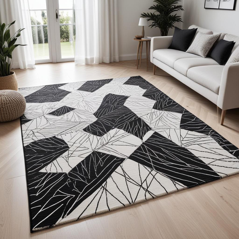 Black and White Sketch Handmade Carpet