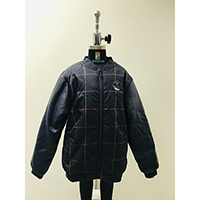 Checked Jacket with PU Sleeve