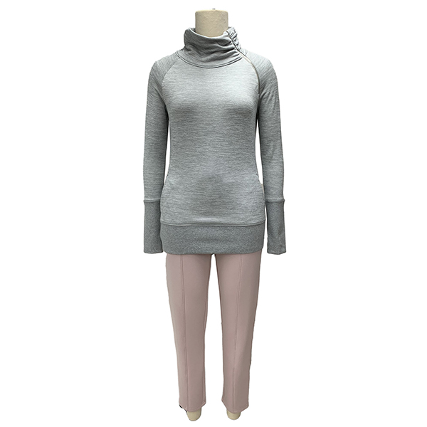 Zipped Cowl Neck Pullover