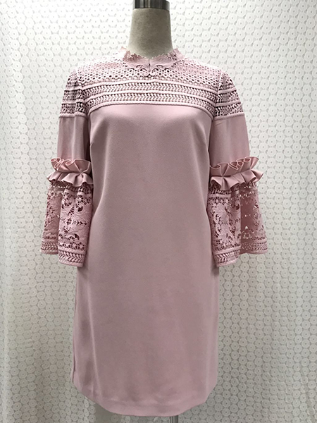 Dress with Lace Short Sleeve