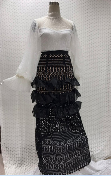 Set of Lace Blouse + Long Dress