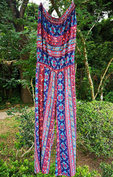Printed Cotton Style Sleeveless Jumpsuit