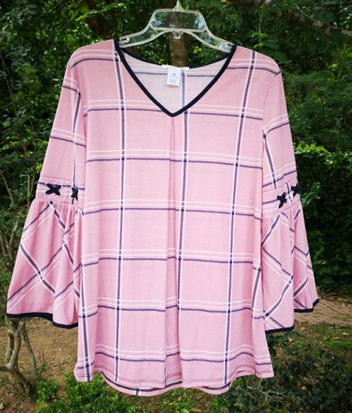 Tipped Bell Sleeve Top