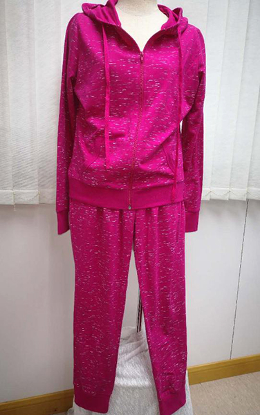 Ladies Space Dye Hoodie Rouched Sides And Ladies Space Dye Jogger
