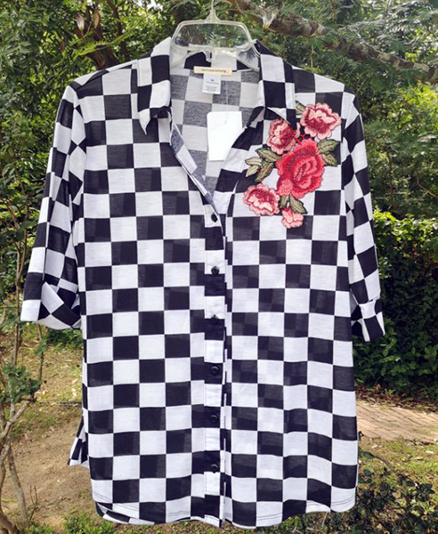 Basic BF Shirt With Cuff *Red Rose Patch*