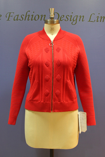 Ladies Knitted Zipper Cardigan