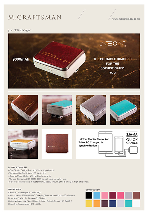 Neon 9000mAh Rechargeable Battery