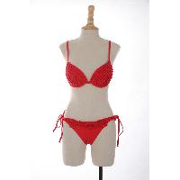 Sell Sexy Women Ruffle Bikini Set Striped Triangle Women Swimwear Push Up Swimsuit Beachdress