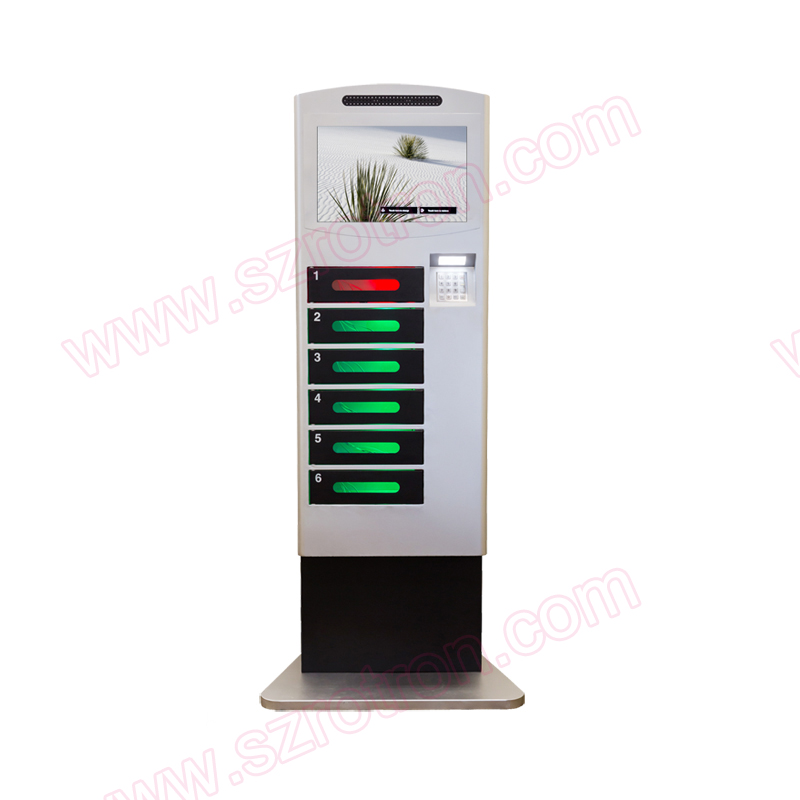 Sell High Safety Self service Windows 7 free standing Mobile charging kiosk with E-lockers, RT-8001