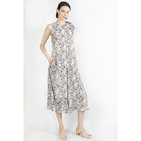Printed Chiffon Jumpsuit with Tie