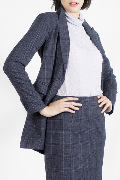 Single Breasted Check Blazer