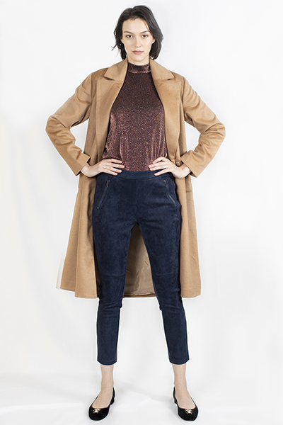 T-1906033-2 Top: Glittery Party Top, T-1906033-3 Pant: Dual Fabric Knitted Pants