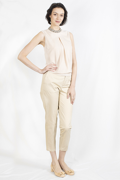 T-1906038-1 Top: Beading Top, T-1906038-2 Cotton Pants