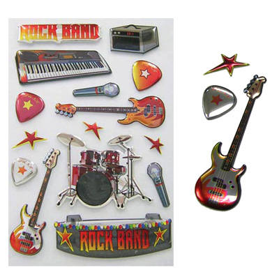 Puffy metalic sticker