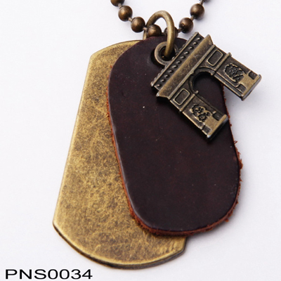 Necklace - PUNK (Leather and Ball Chain)