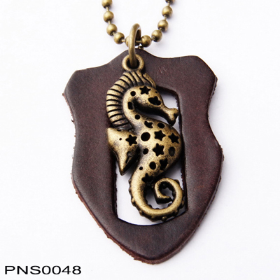 Necklace - PUNK (Leather and Ball Chain)