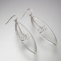 SILVER EARRING W/OM WORD