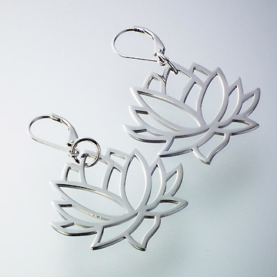 SILVER EARRING W/LOTUS SIGN