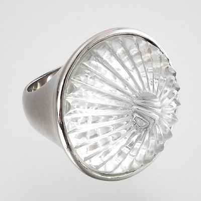 SILVER RING W/CRYSTAL STONE