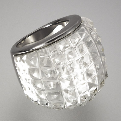 SILVER RING W/CRYSTAL STONE