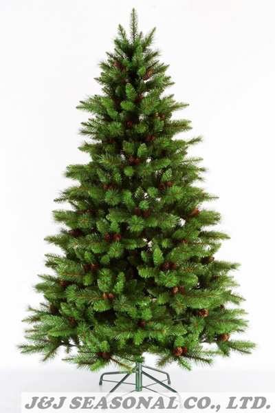 6.5' PVC & BRISTLE Mixed Tree W/160 pinecone