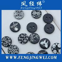 18l 2-hole Flatback Painted And Laser Freshwater Shell Button