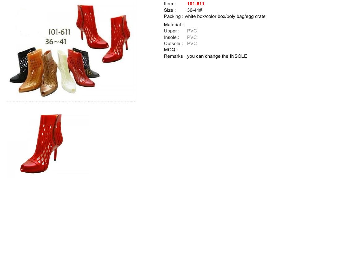 Lady Fashion Pvc Shoes