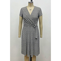 Women's Houndstooth Jersey Midi Dress